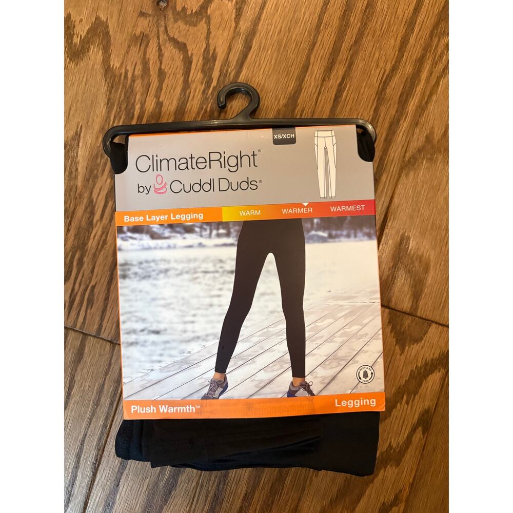 ClimateRight by Cuddl Duds Women's Plush Warmth Base Layer Leggings, Size XS NEW